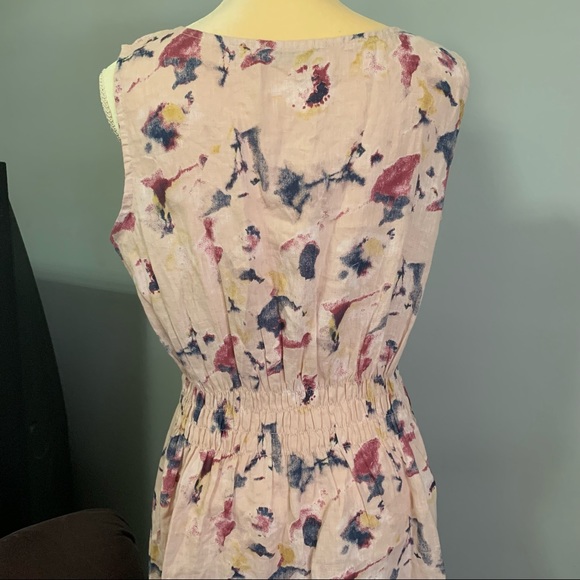 BELLAMBRA DUSTY PINK FLORAL LINEN MIDI DRESS SIZE L - Picture 6 of 10